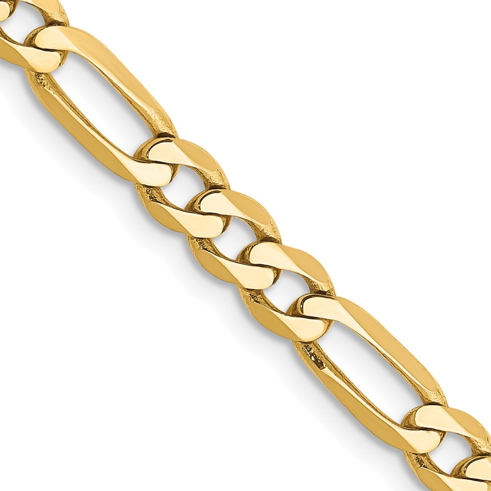 10k Yellow Gold 4.75 mm Flat Figaro Chain (10.36 grams)