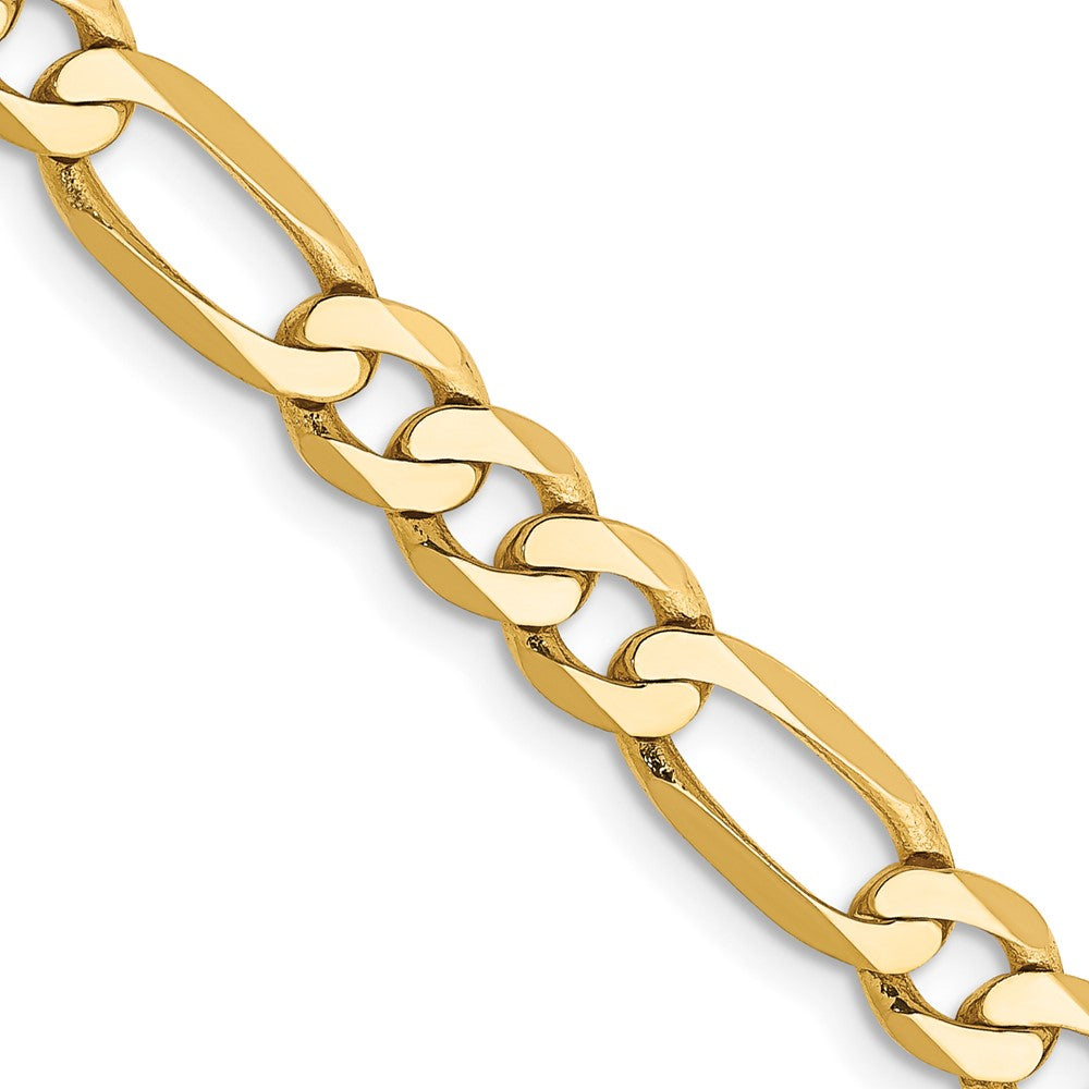 10k Yellow Gold 5.25 mm Flat Figaro Chain (14.26 grams)