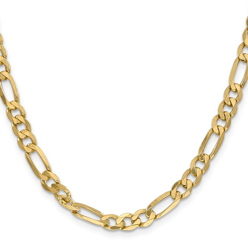 10k Yellow Gold 6.25 mm Flat Figaro Chain (18.26 grams)