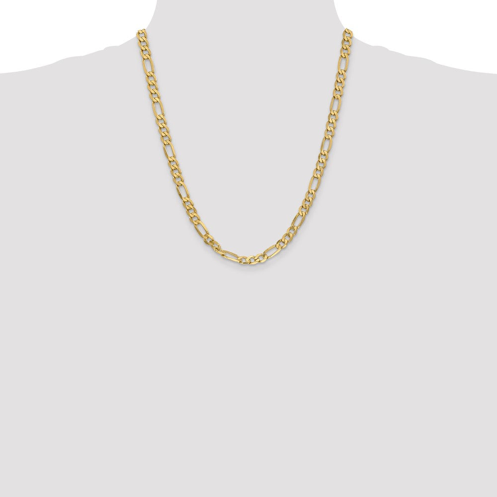 10k Yellow Gold 6.25 mm Flat Figaro Chain (18.26 grams)