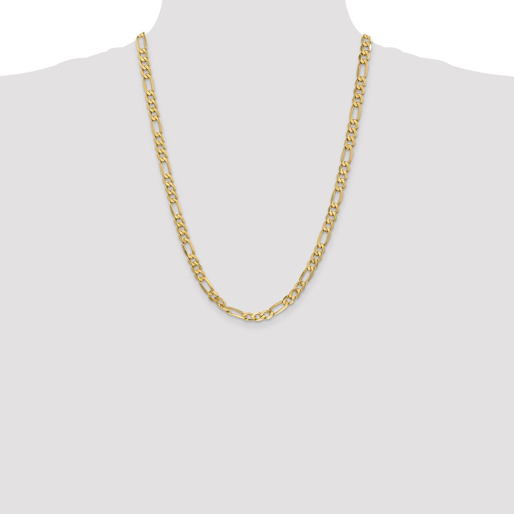 10k Yellow Gold 6.25 mm Flat Figaro Chain (18.26 grams)
