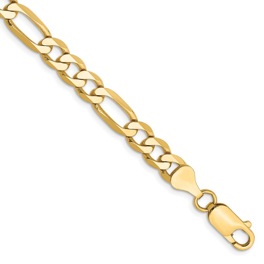 10k Yellow Gold 6.25 mm Flat Figaro Bracelet (8.41 grams)