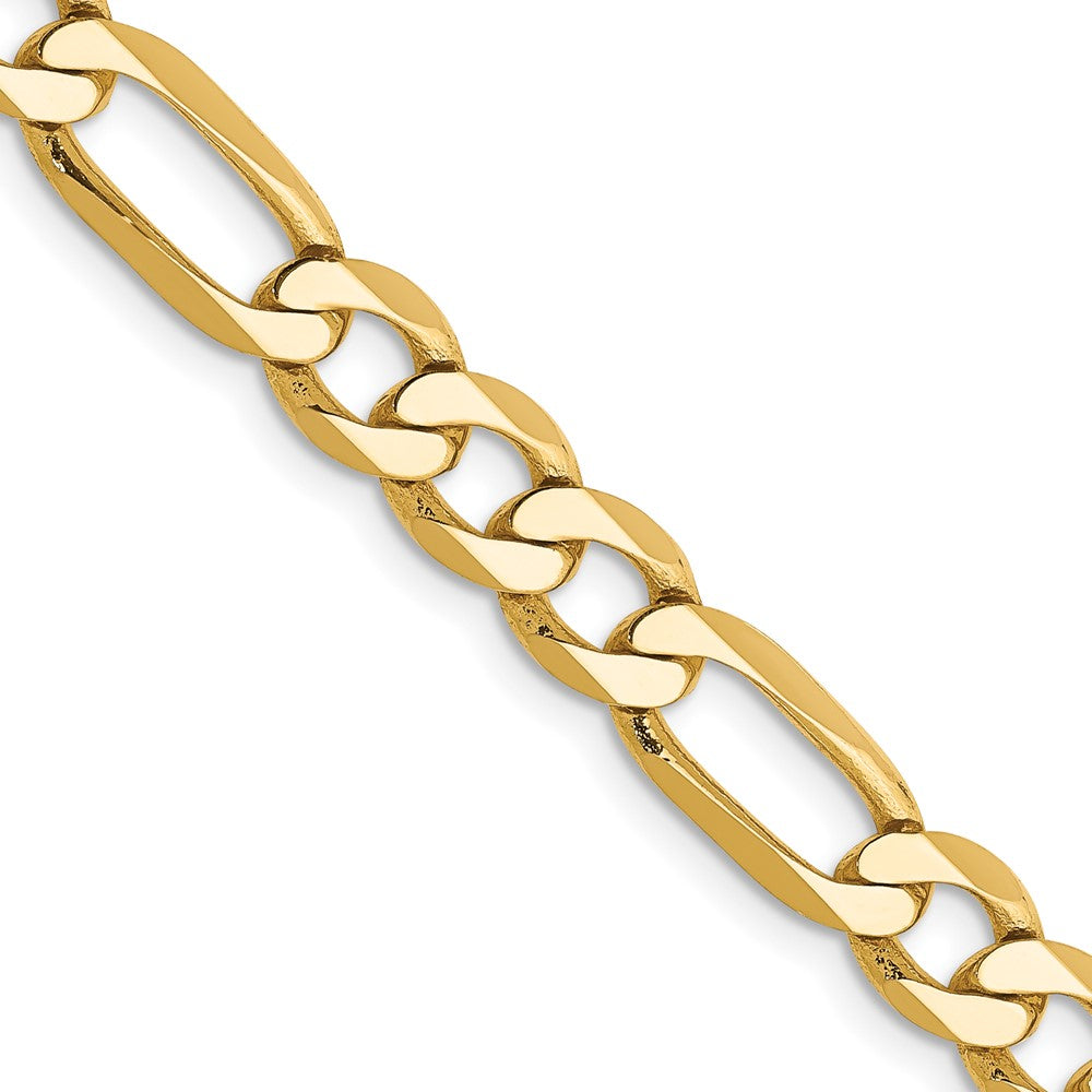 10k Yellow Gold 6.25 mm Flat Figaro Chain (18.26 grams)
