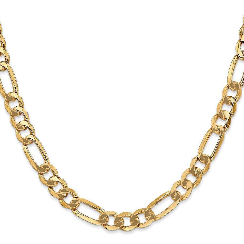 10k Yellow Gold 7 mm Flat Figaro Chain (24.82 grams)