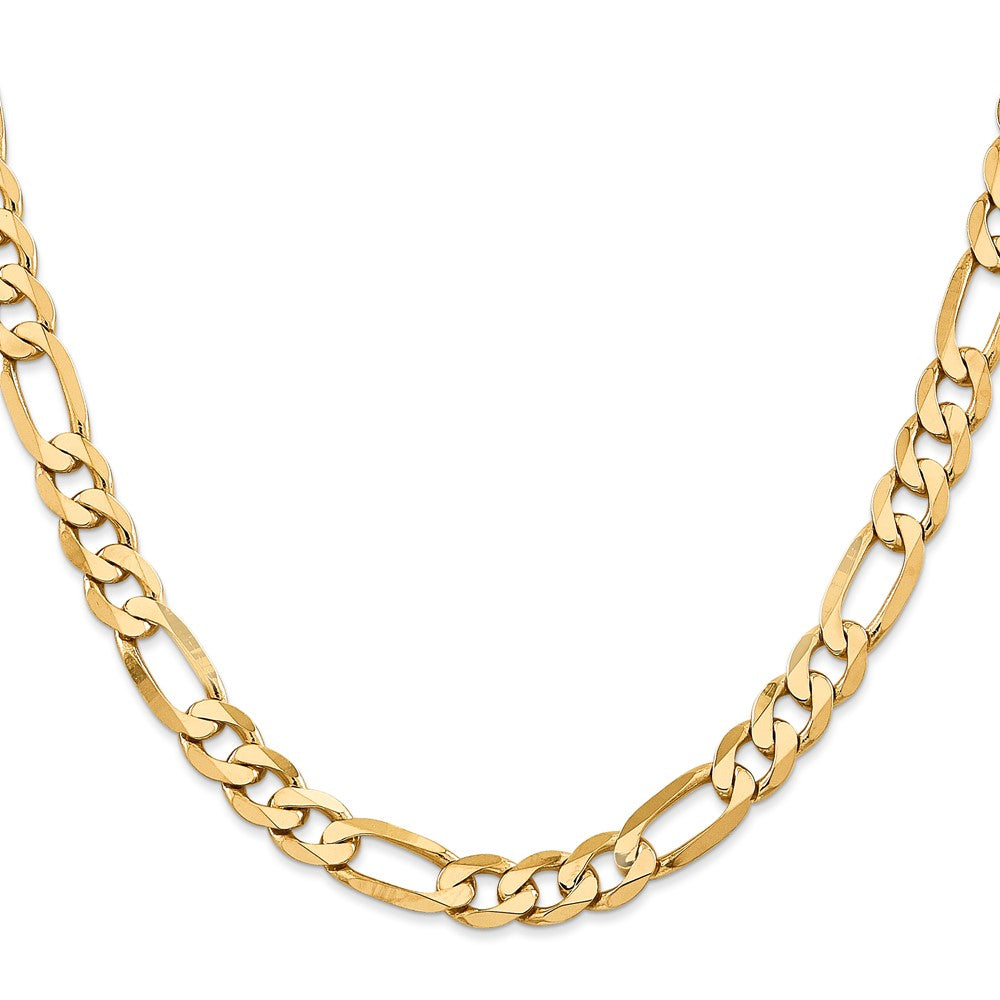 10k Yellow Gold 7.5 mm Flat Figaro Chain (32.15 grams)