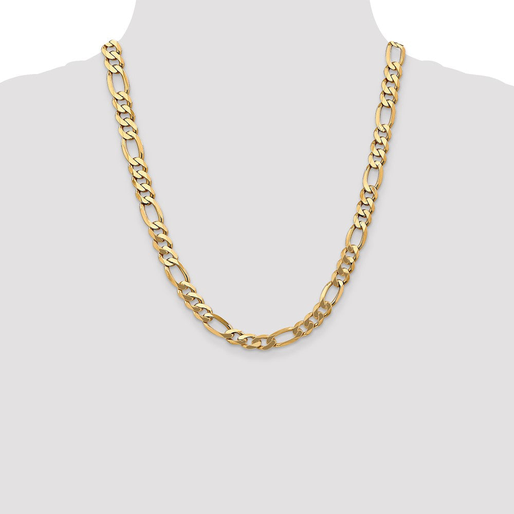 10k Yellow Gold 8.75 mm Flat Figaro Chain (44.06 grams)