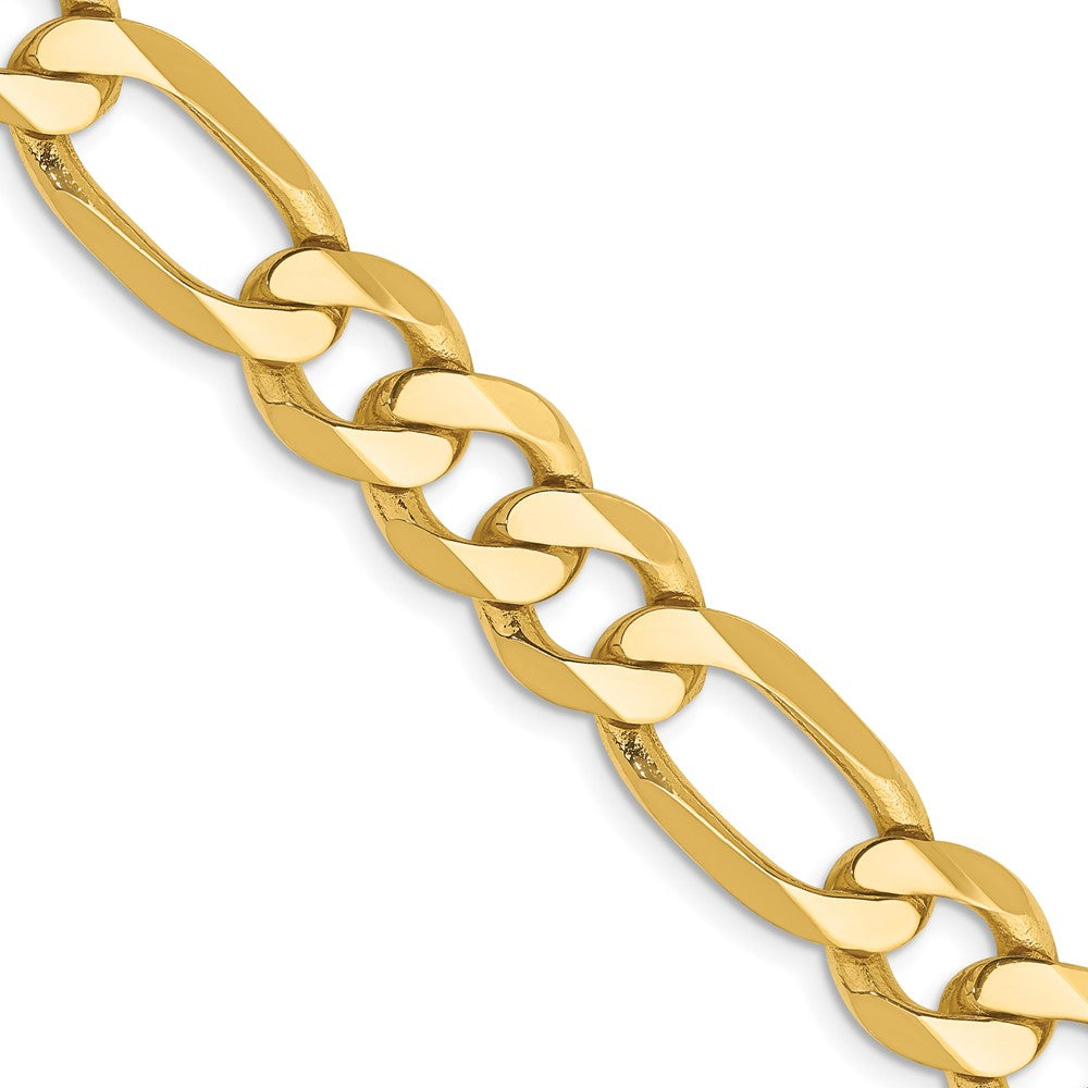 10k Yellow Gold 8.75 mm Flat Figaro Chain
