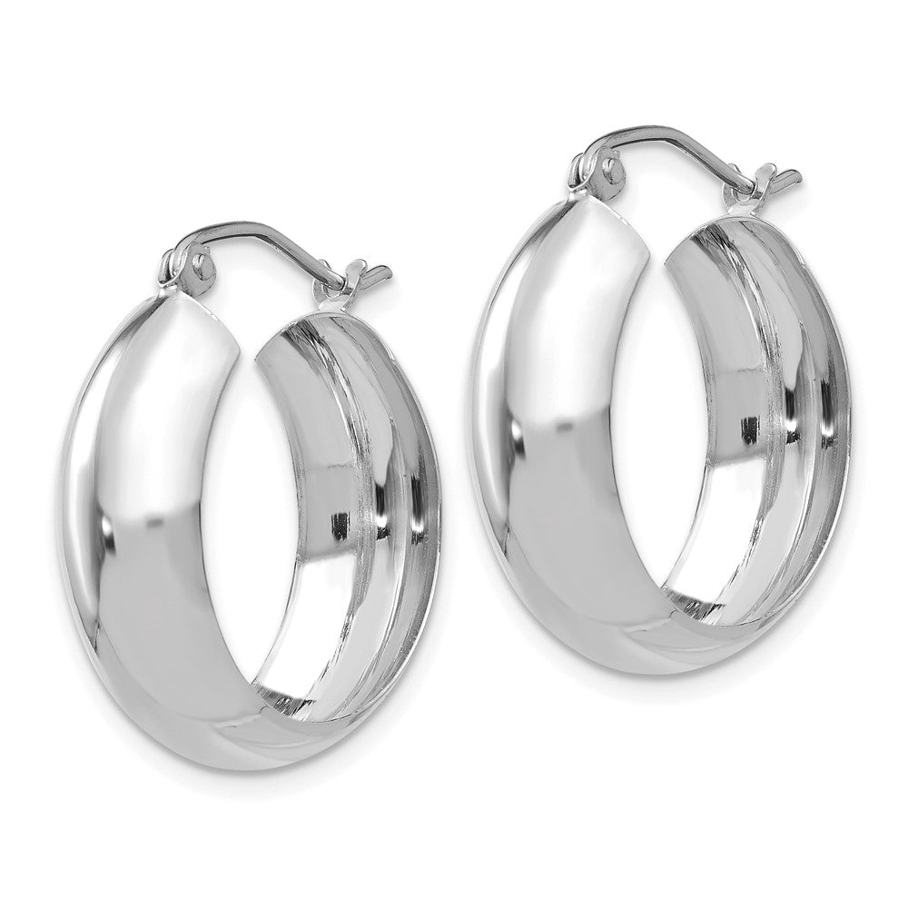 10k White Gold 7 mm Hoop Earrings (2.15 grams)