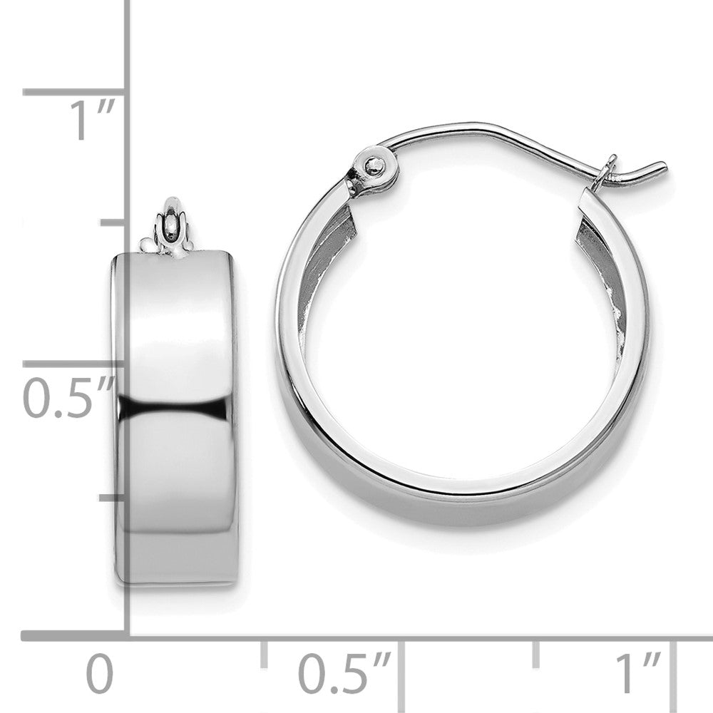 10k White Gold 5.5 mm Fancy Hoop Earrings (1.42 grams)