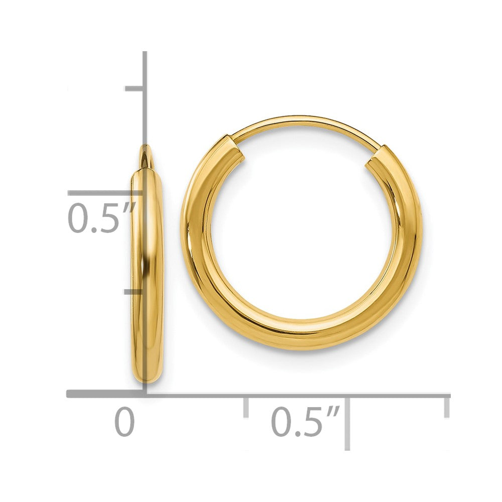 10k Yellow Gold 16 mm Hoop Earrings (0.56 grams)