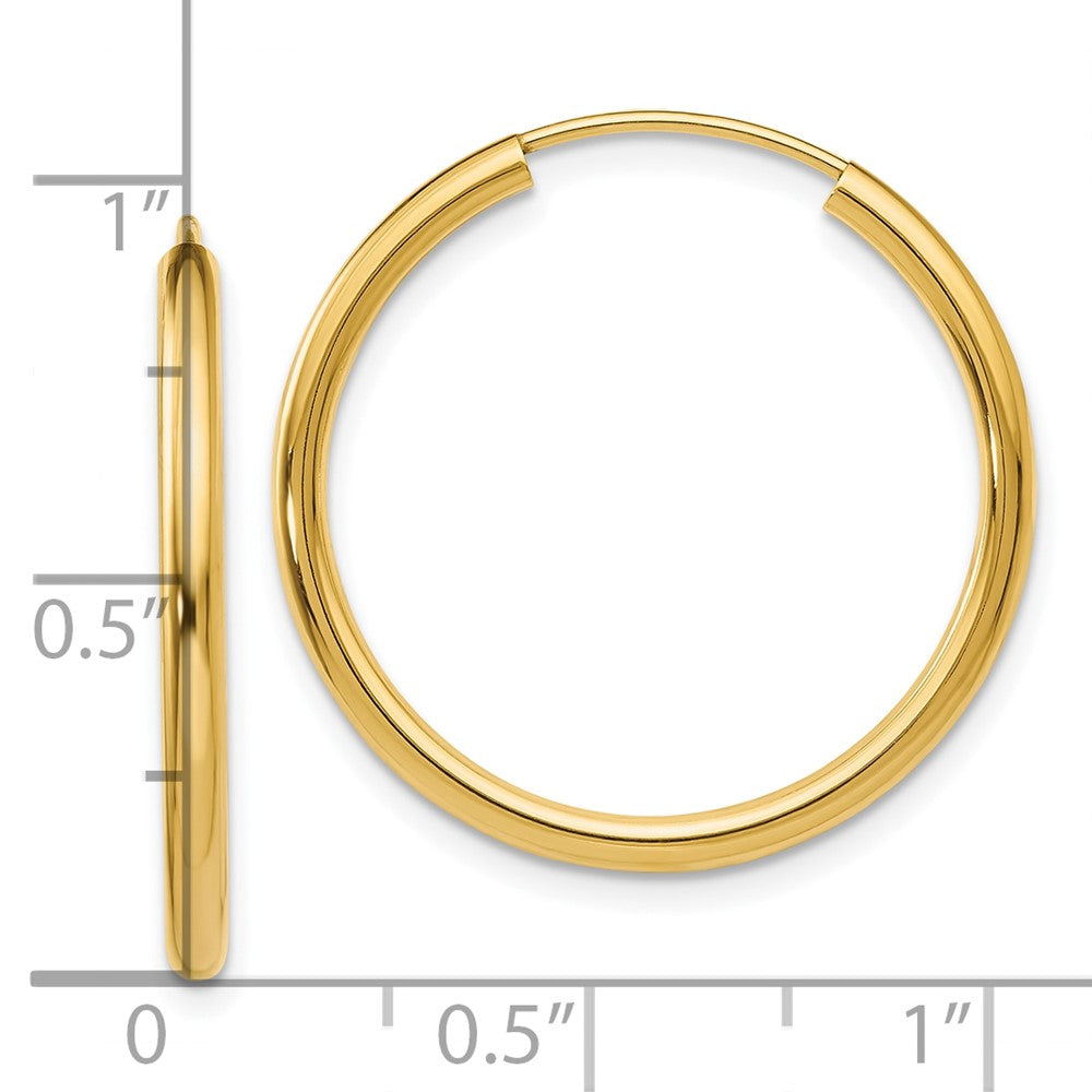 10k Yellow Gold 25.5 mm Hoop Earrings (1.14 grams)