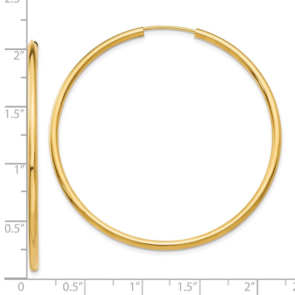 10k Yellow Gold 50 mm Hoop Earrings (2.31 grams)