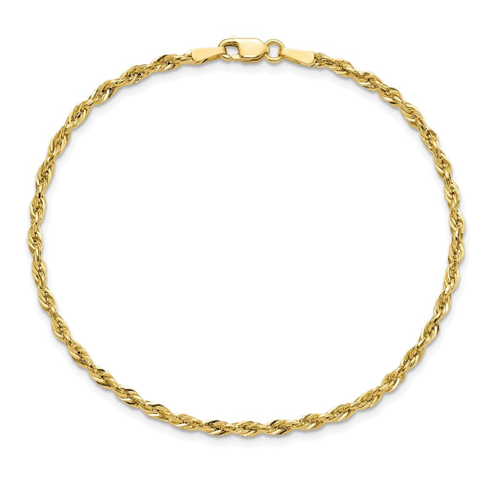 10k Yellow Gold 2.25 mm Diamond-cut Rope Chain Anklet (4.31 grams)