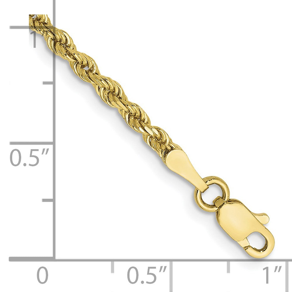 10k Yellow Gold 2.25 mm Diamond-cut Rope Chain Anklet (4.31 grams)