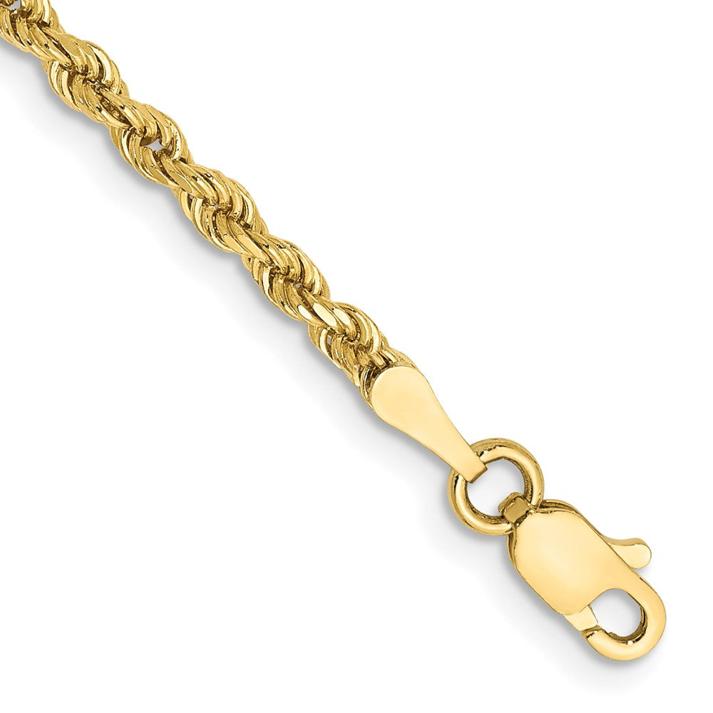 10k Yellow Gold 2.25 mm Diamond-cut Rope Chain Anklet (4.31 grams)
