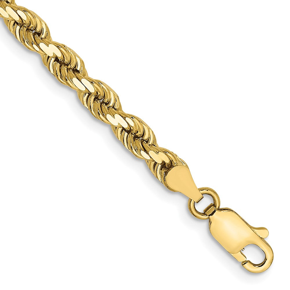 10k Yellow Gold 4 mm Diamond-cut Rope Bracelet (7.66 grams)