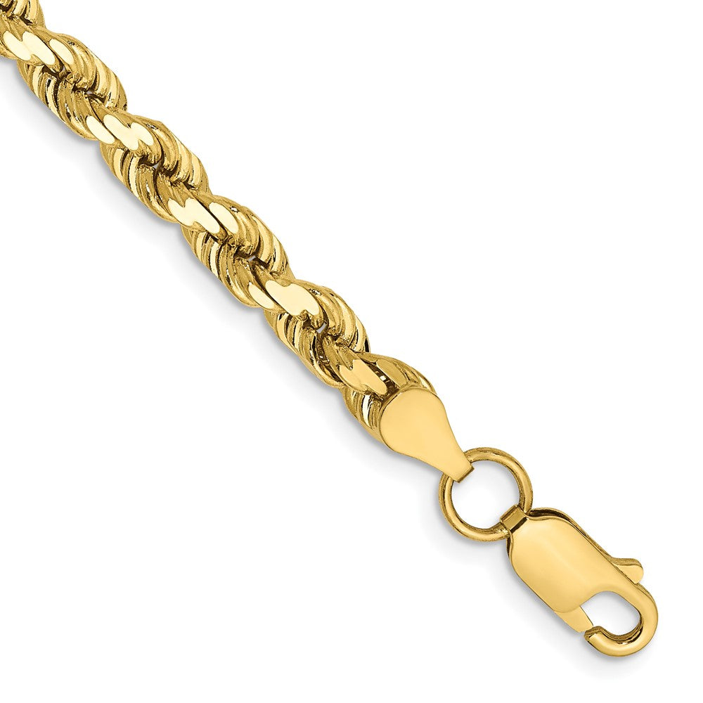 10k Yellow Gold 4.5 mm Diamond-Cut Rope Bracelet (12.65 grams)