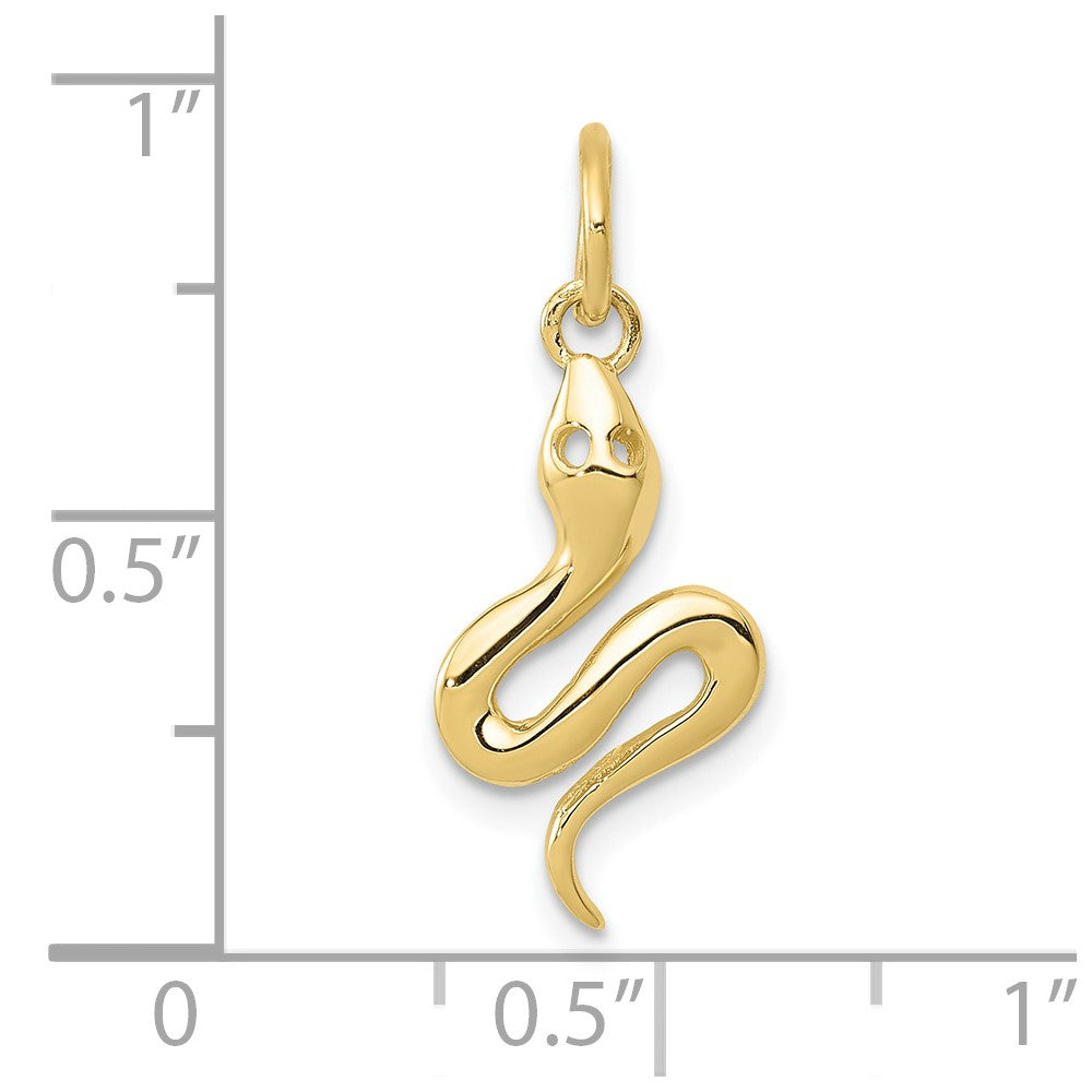 10k Yellow Gold 9 mm Solid Polished Snake Charm (0.62 grams)