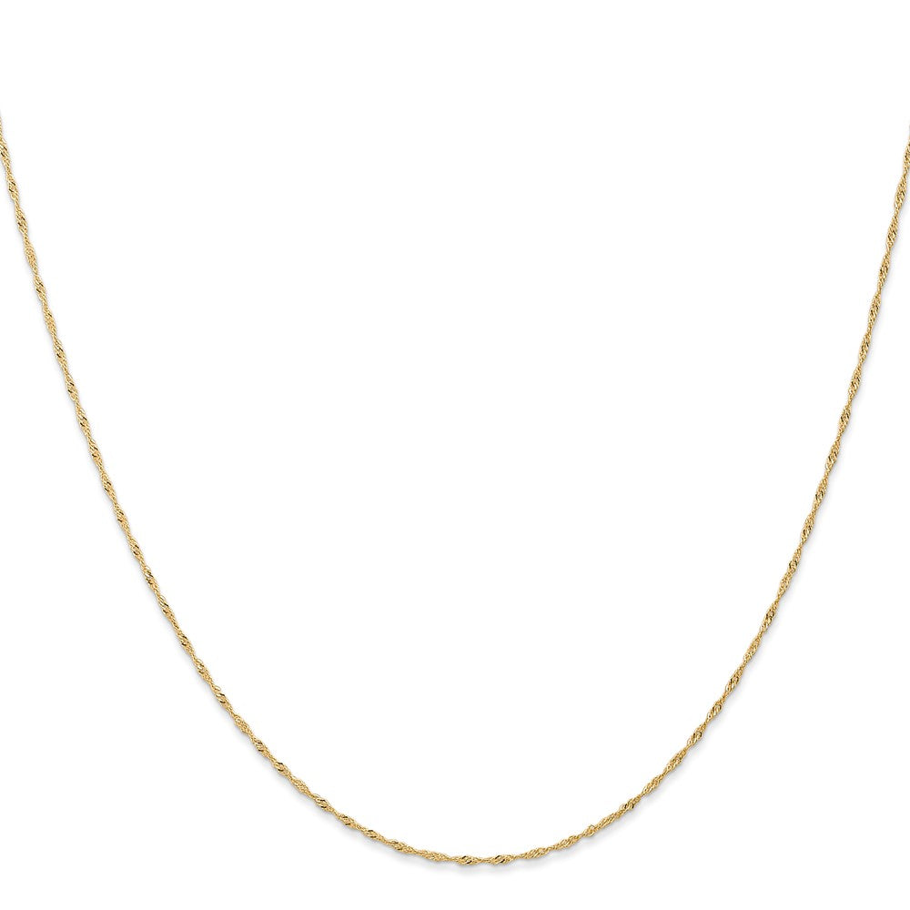 10k Yellow Gold 1 mm Carded Singapore Chain