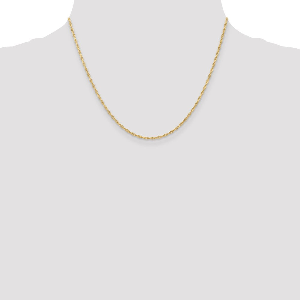 10k Yellow Gold 1.55 mm Carded Cable Rope Chain (2.2 grams)