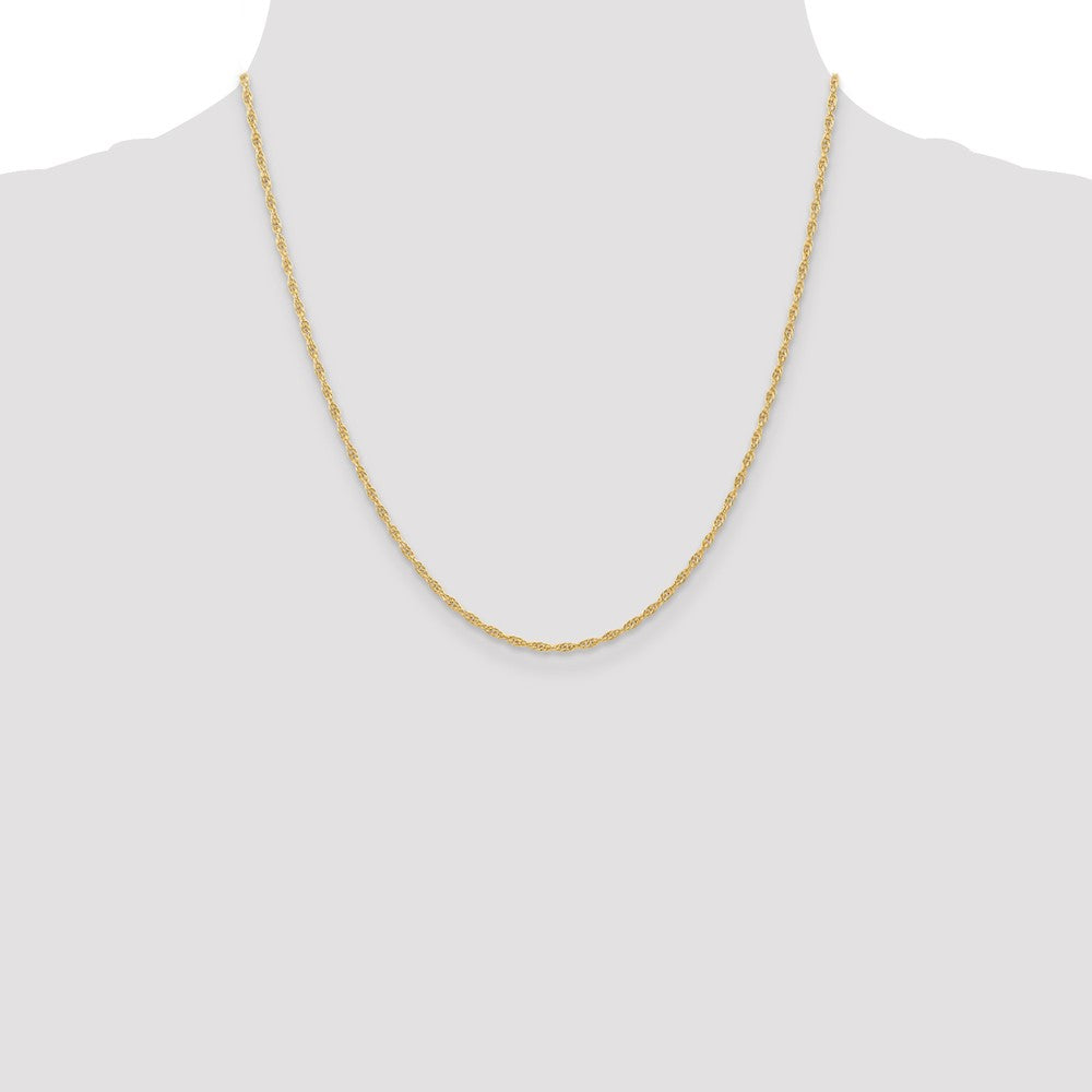 10k Yellow Gold 1.55 mm Carded Cable Rope Chain (2.2 grams)