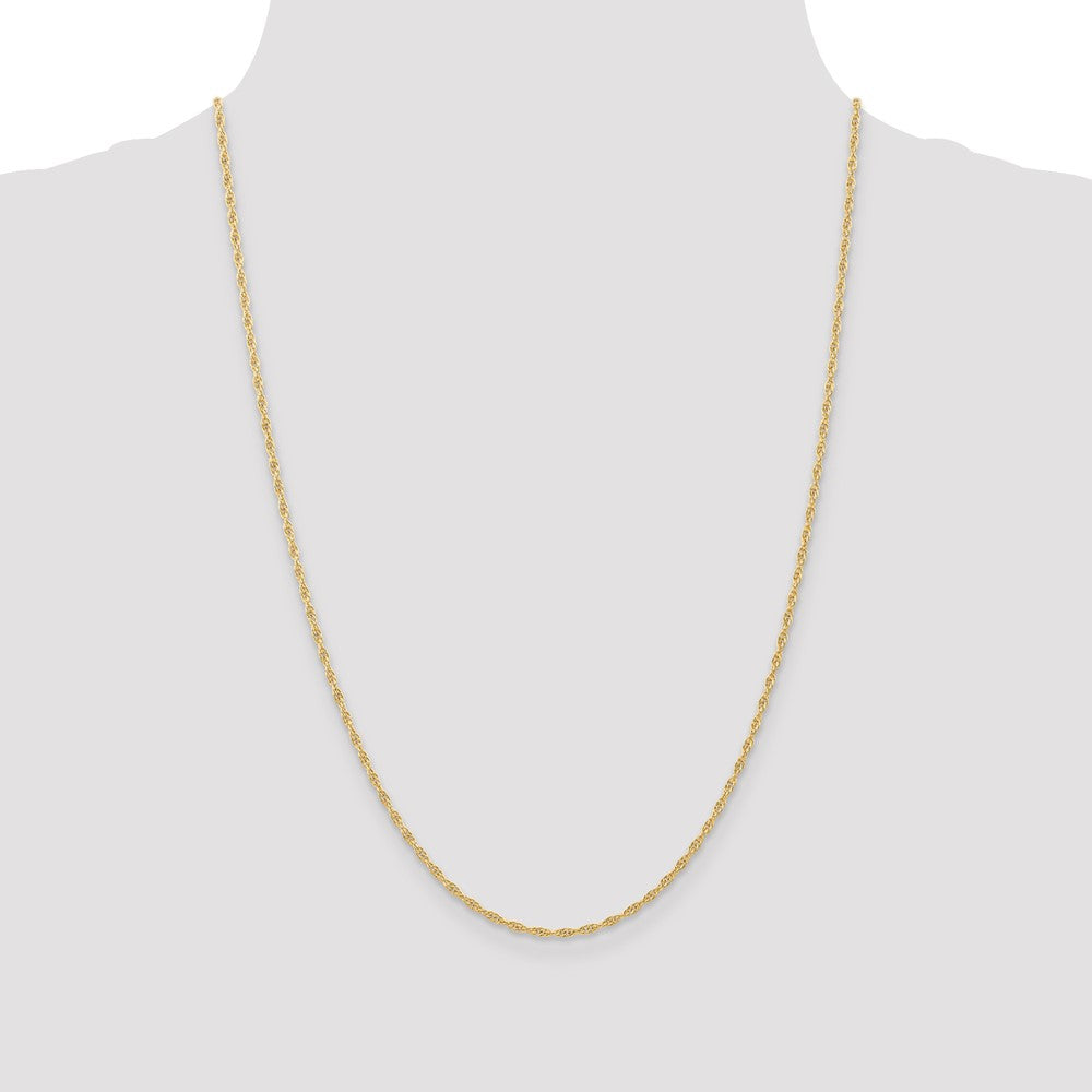 10k Yellow Gold 1.55 mm Carded Cable Rope Chain (2.2 grams)