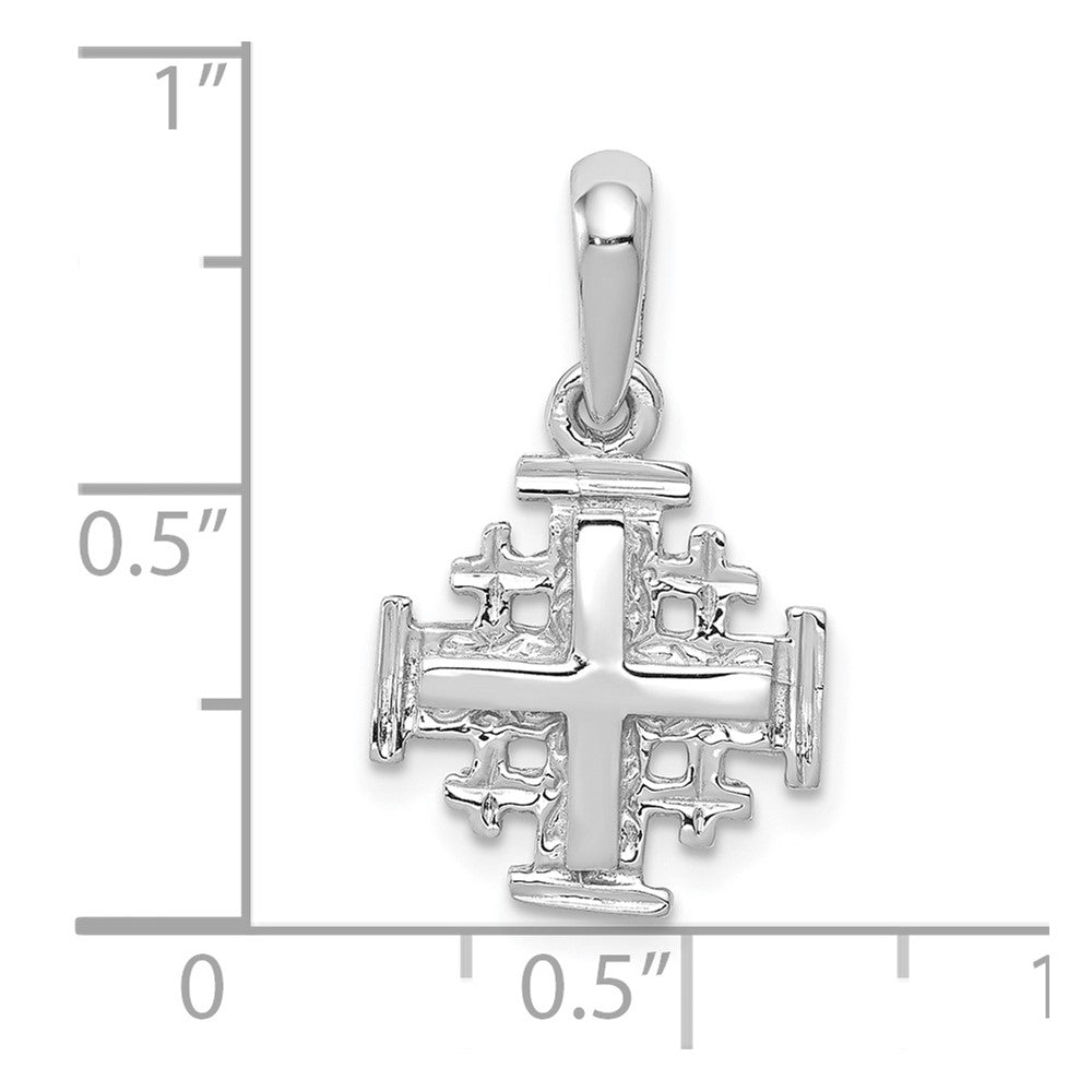 10k White Gold 13 mm Jerusalem Cross Charm (1.31 grams)
