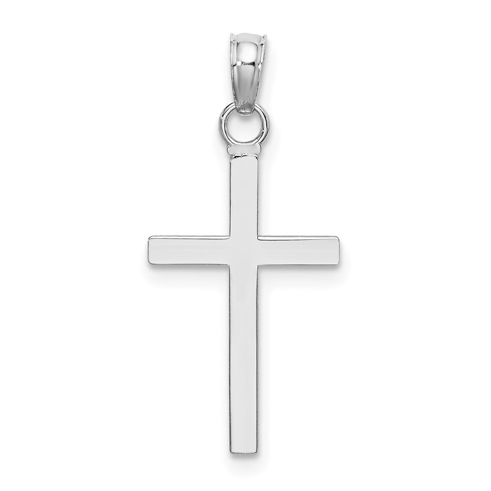 10k White Gold 12 mm 3-D Cross Pendant (0.64 grams)