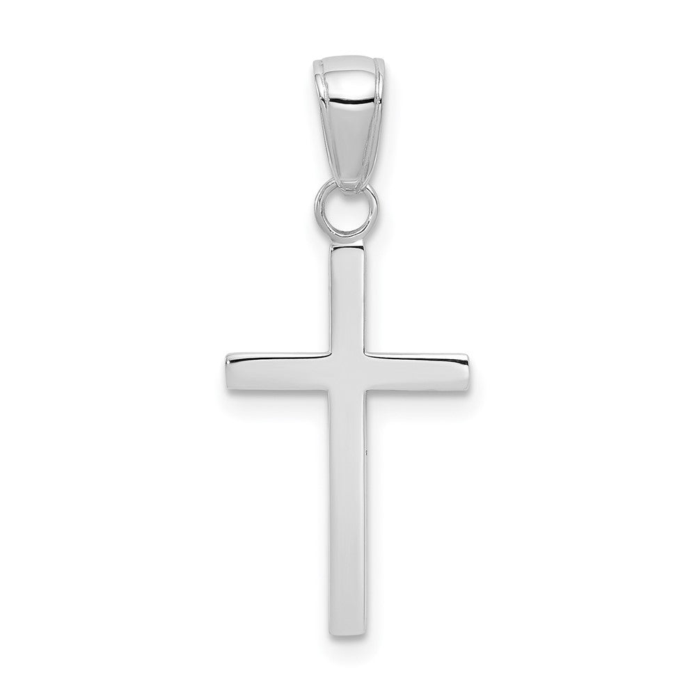 10k White Gold 12 mm 3-D Cross Pendant (0.64 grams)