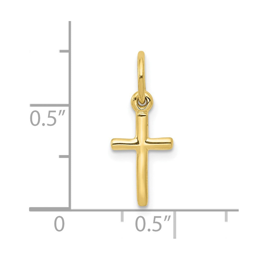 10k Yellow Gold 8 mm Small Cross Charm (0.42 grams)
