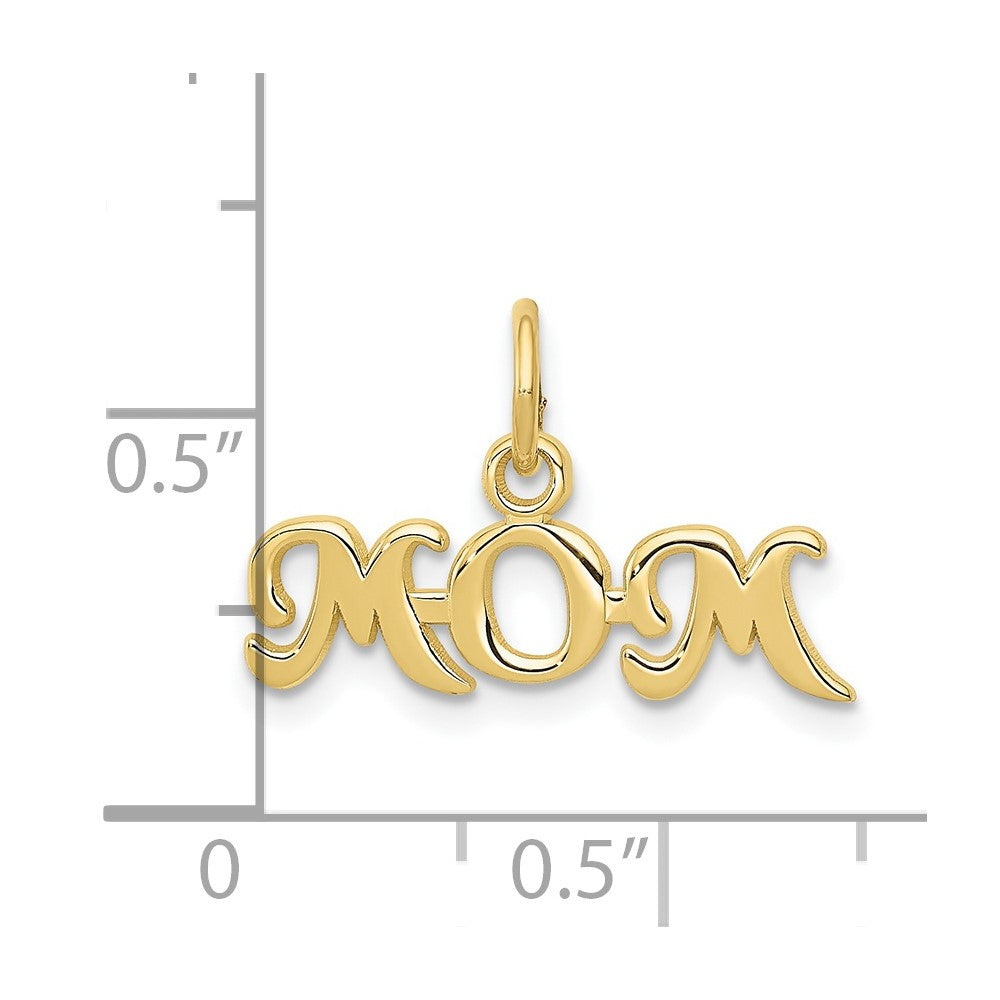 10k Yellow Gold 18 mm Mom Charm (0.5 grams)