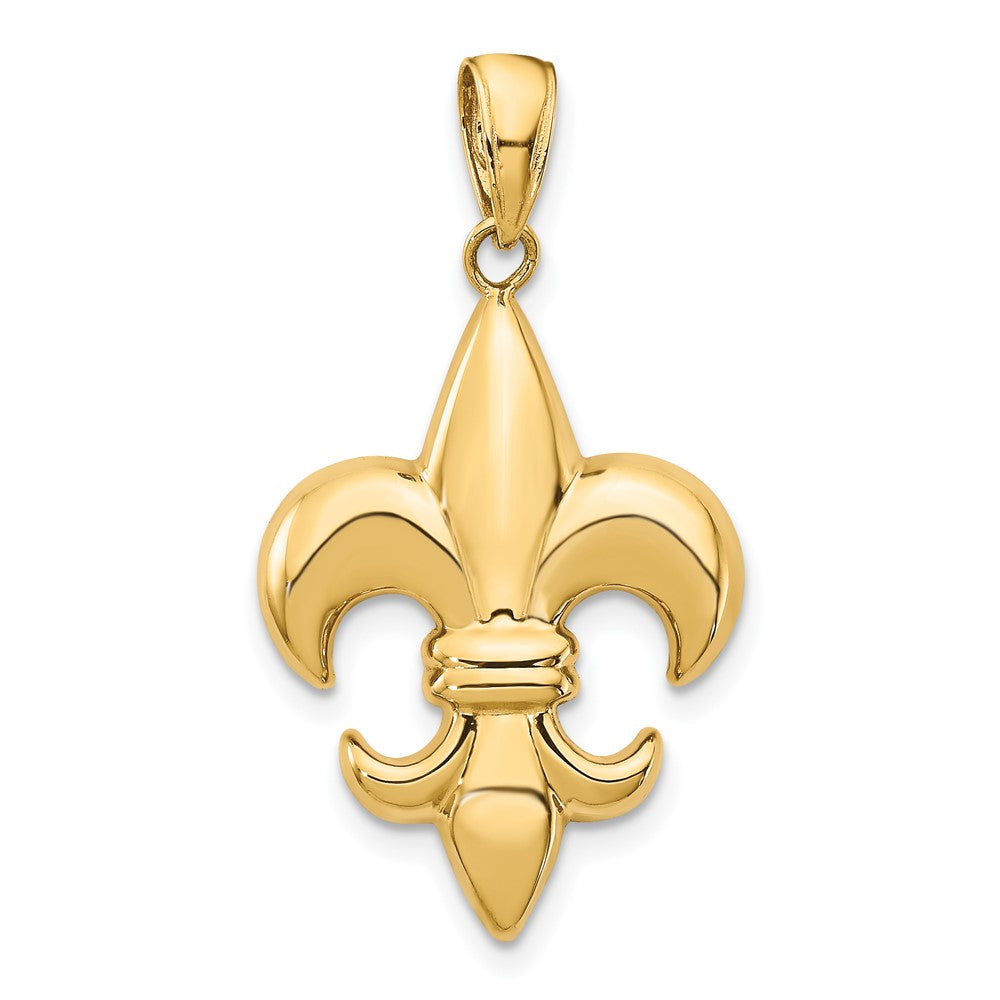 10k Yellow Gold 18 mm Medium Fleur-De-Lis Pendant (2.07 grams)