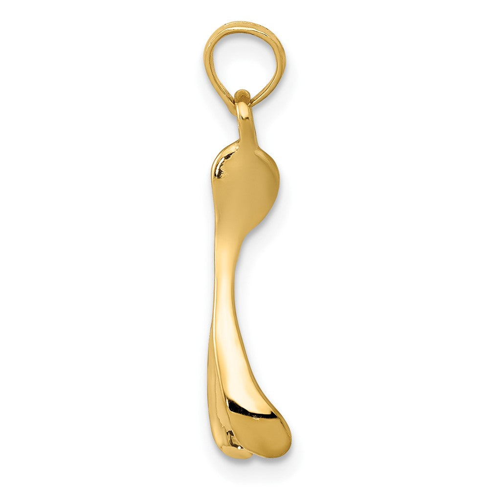 10k Yellow Gold 7.7 mm Wishbone Charm (0.75 grams)