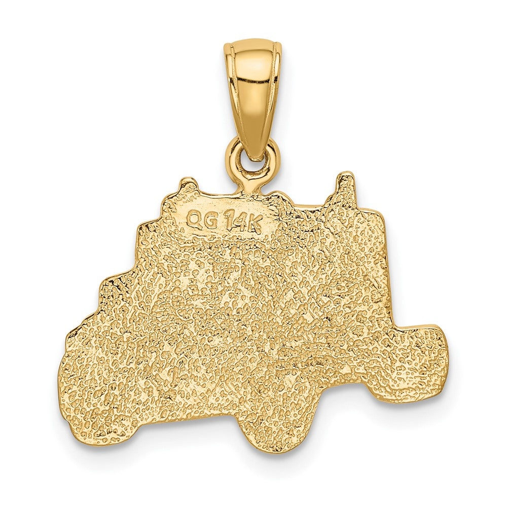 10k Yellow Gold 21 mm Truck Cab Pendant (1.91 grams)