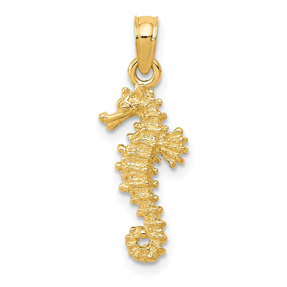 10k Yellow Gold 8 mm Seahorse Pendant (0.96 grams)