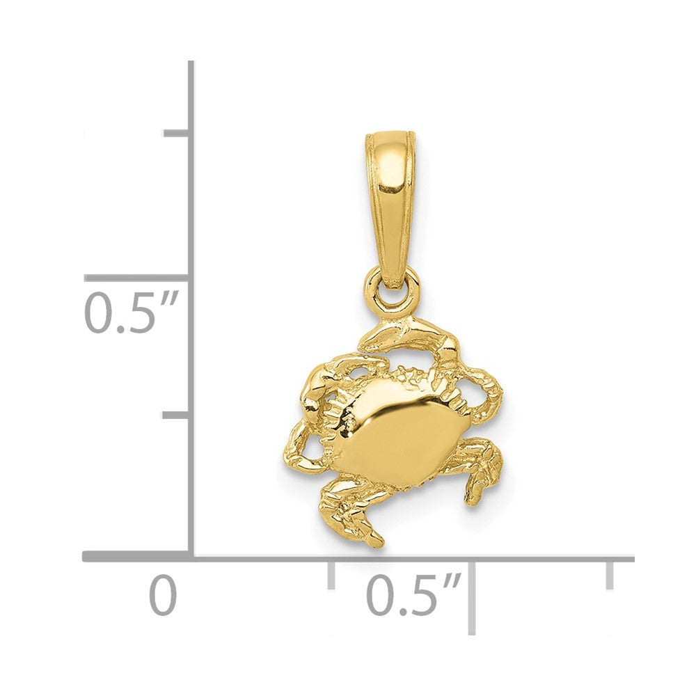 10k Yellow Gold 8 mm Crab Pendant (0.58 grams)