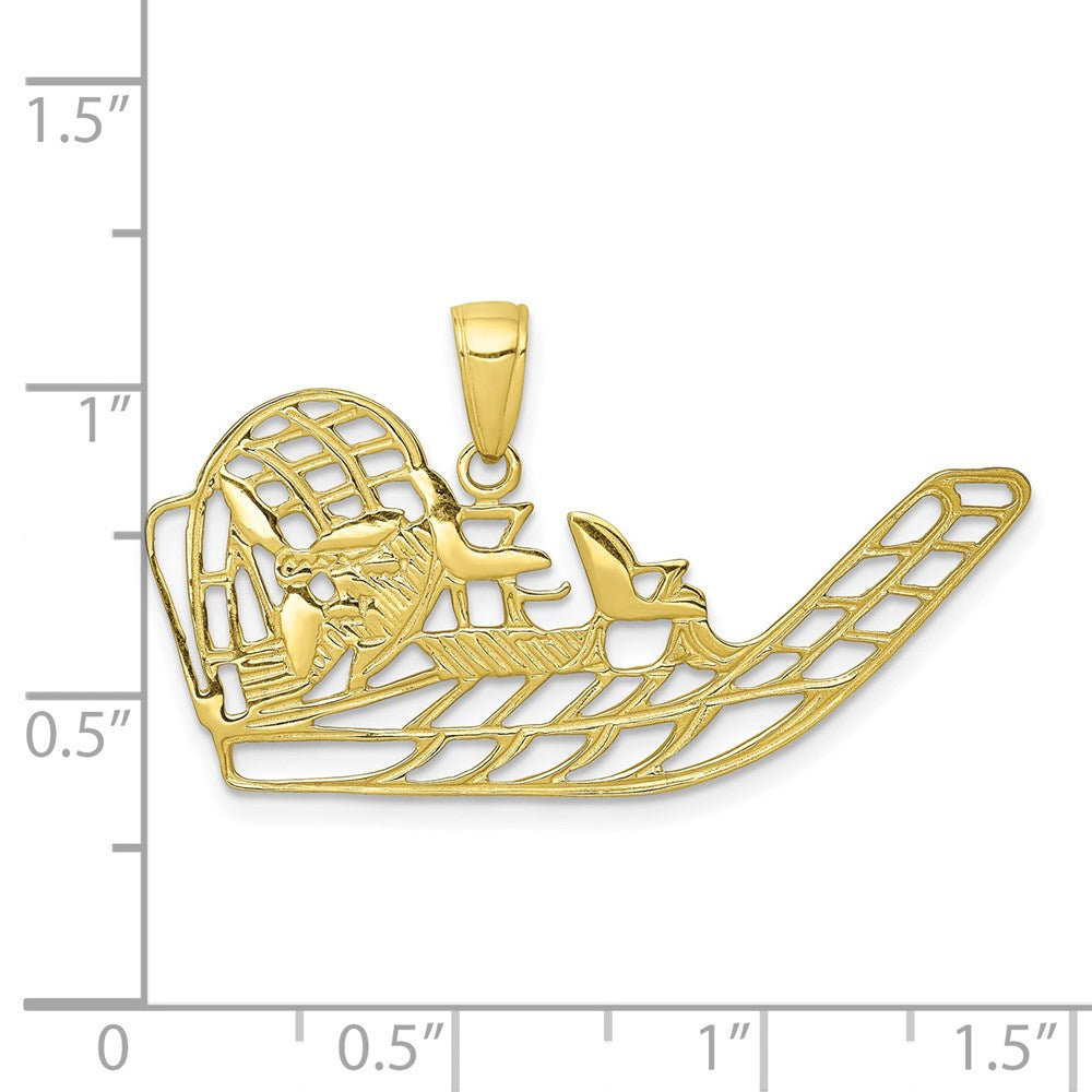 10k Yellow Gold 37 mm Air Boat Pendant (1.78 grams)