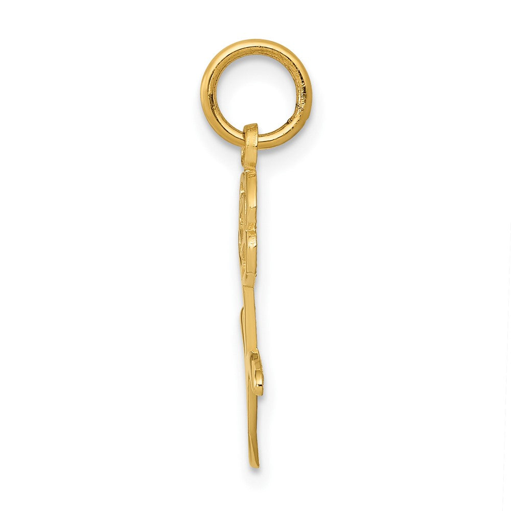 10k Yellow Gold 9 mm Rose Charm (0.4 grams)