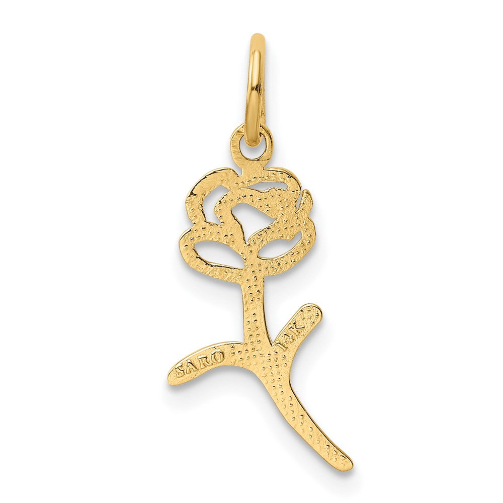 10k Yellow Gold 9 mm Rose Charm (0.4 grams)