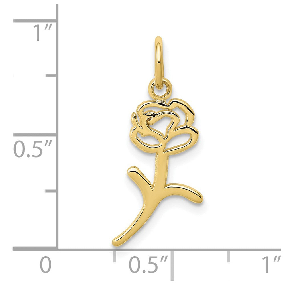 10k Yellow Gold 9 mm Rose Charm (0.4 grams)