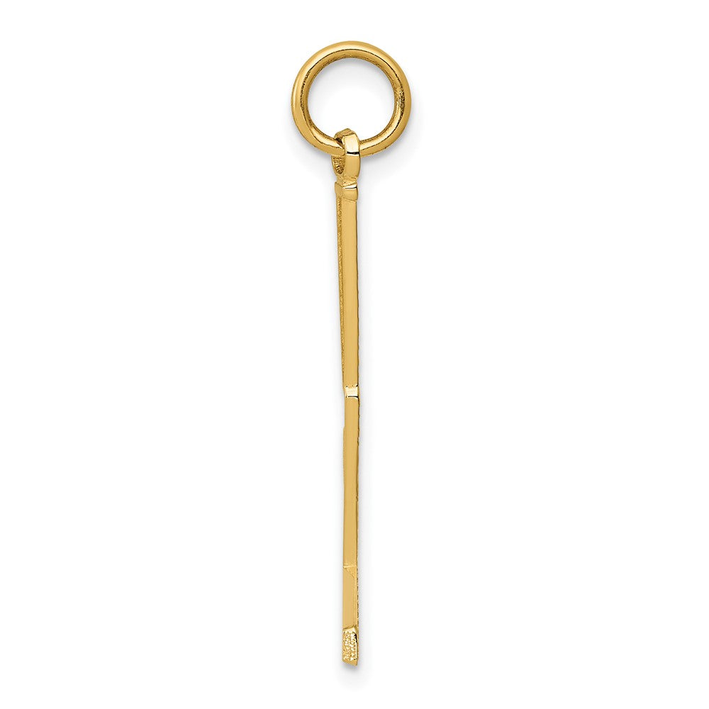 10k Yellow Gold 8 mm Goalie Stick Charm (0.37 grams)