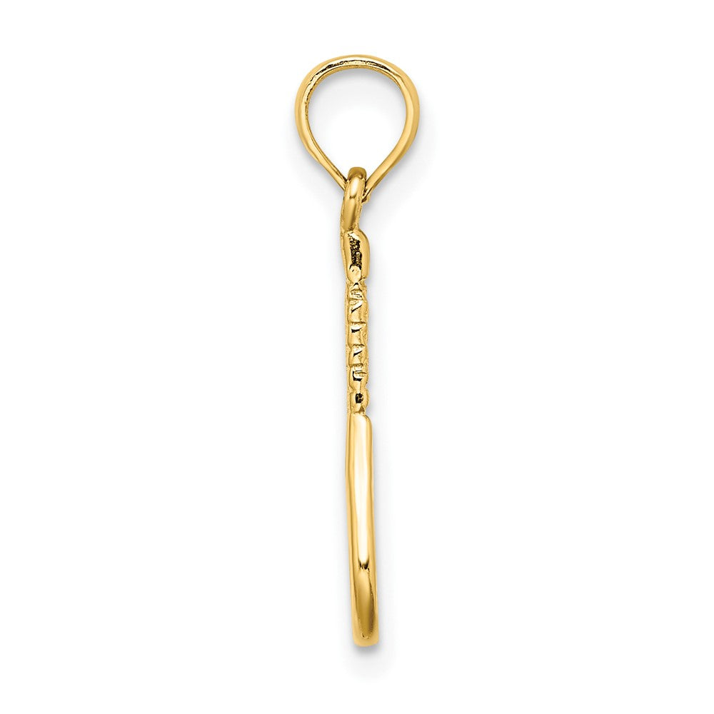 10k Yellow Gold 5.7 mm Tennis Racquet Pendant (0.47 grams)