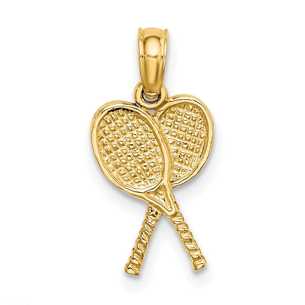 10k Yellow Gold 9 mm Tennis Racquets Pendant (0.79 grams)