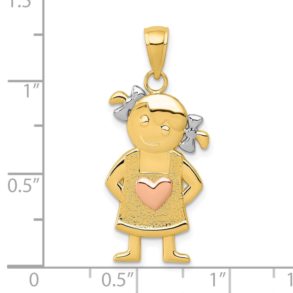 10k Two-tone 14 mm Girl Pendant (1.7 grams)