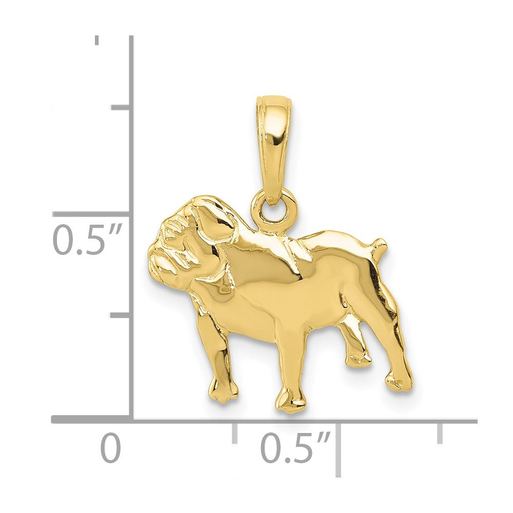 10k Yellow Gold 15 mm Bulldog Charm (0.77 grams)