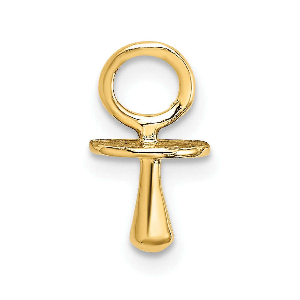 10k Yellow Gold 7 mm Gold Polished 3-D Pacifier Charm (0.49 grams)