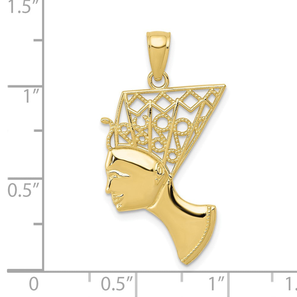 10k Yellow Gold 17 mm Nefertiti Pendant (1.46 grams)