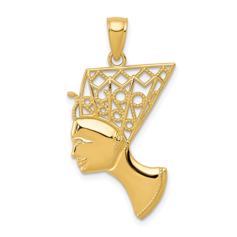 10k Yellow Gold 17 mm Nefertiti Pendant (1.46 grams)