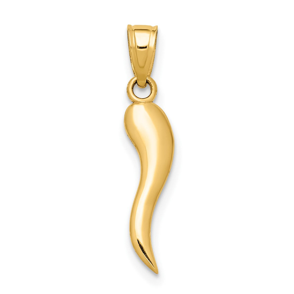 10k Yellow Gold 4.6 mm Italian Horn Pendant (0.41 grams)