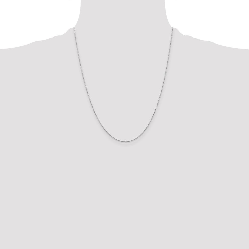 10k White Gold 0.5 mm Carded Cable Rope Chain (0.29 grams)